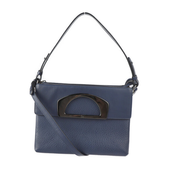 CHRISTIAN LOUBOUTIN Navy Leather Shoulder Bag - Picture 1 of 10